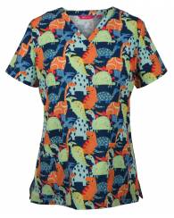 Printed Scrub Top, Ladies